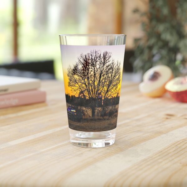 Pint Glass (16oz), Featuring LEAVING THE TREE STAND | Exclusive photography by Fevold Photography