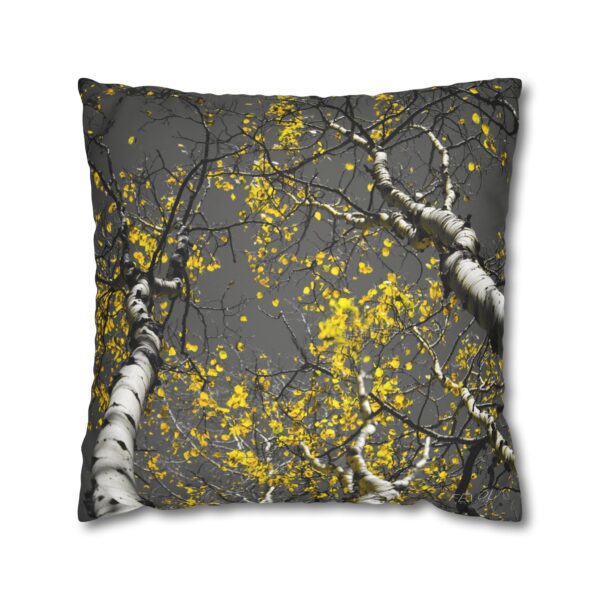 Uniquely Designed Faux Suede Square Pillowcase Featuring GOLDEN STARS OF AUTUMN | Exclusive Photography by Fevold Photography