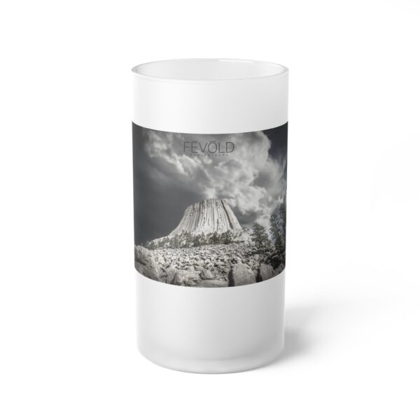 Frosted Glass Beer Mug Featuring DEVIL'S TOWER | Exclusive Photography by Fevold Photography