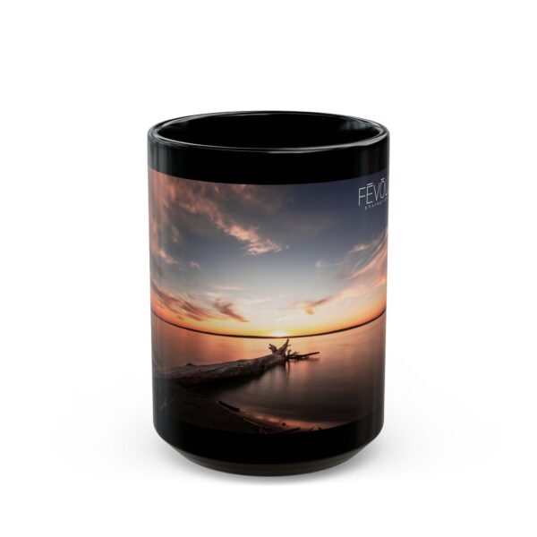 Black Mug (11oz, 15oz) Featuring DUSK AT SANDY BEACH | Exclusive Photography by Fevold Photography - Image 7