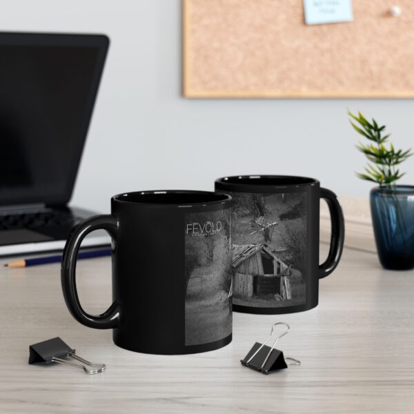 Black Mug (11oz, 15oz) Featuring CABIN IN THE HILLS | Exclusive Photography by Fevold Photography - Image 2