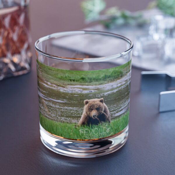 Rocks Glass, 10oz Featuring BEAR STARE | Exclusive Photography by FEVOLD PHOTOGRAPHY - Image 2