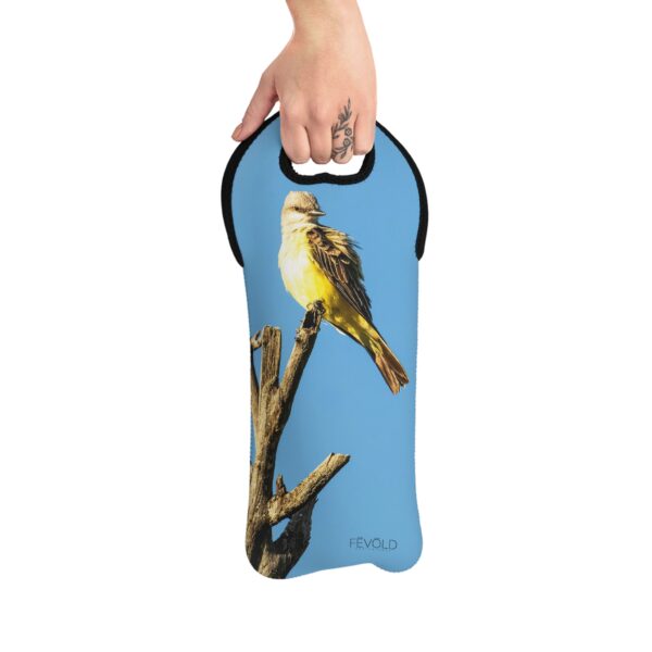 Wine Tote Bag featuring WESTERN KINGBIRD | Exclusive Photo by Fevold Photography - Image 3