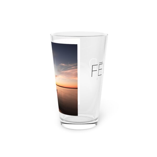 Pint Glass (16oz), Featuring DUSK AT SANDY BEACH | Exclusive photography by Fevold Photography - Image 5