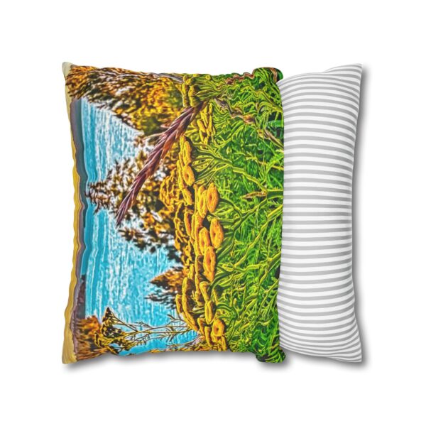 Uniquely Designed Faux Suede Square Pillowcase Featuring SUNRISE OVER LAKE COEUR d'ALENE | Exclusive Photography by Fevold Photography - Image 14