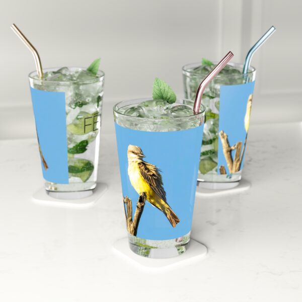 Pint Glass (16oz), Featuring WESTERN KINGBIRD | Exclusive photography by Fevold Photography - Image 2