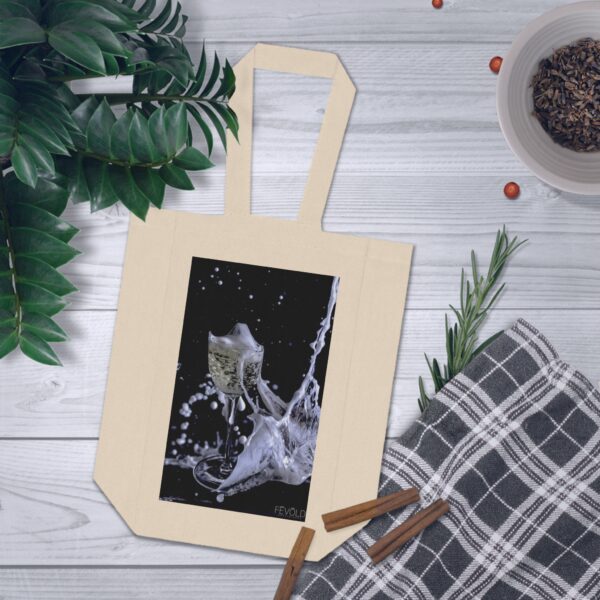 Double Wine Tote Bag featuring CHAMPAGNE SHATTERS, Exclusive Photo by Fevold Photography - Image 3