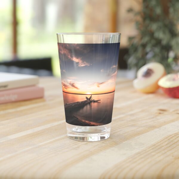 Pint Glass (16oz), Featuring DUSK AT SANDY BEACH | Exclusive photography by Fevold Photography