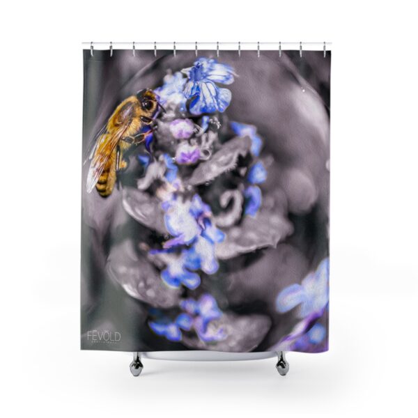 Shower Curtain featuring BUBBLE BEE, Exclusive Photo by Fevold Photography