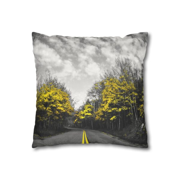 Uniquely Designed Faux Suede Square Pillowcase Featuring LAST GLIMPSE OF AUTUMN | Exclusive Photography by Fevold Photography - Image 7