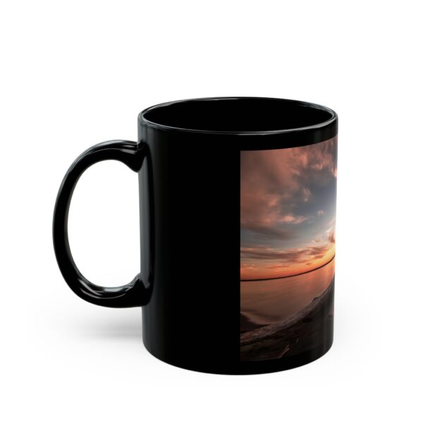 Black Mug (11oz, 15oz) Featuring DUSK AT SANDY BEACH | Exclusive Photography by Fevold Photography - Image 4