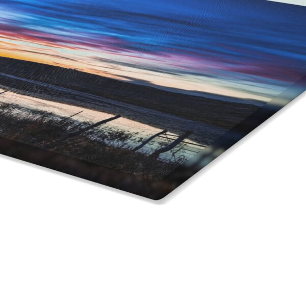 Textured, Tempered Glass Cutting Board Featuring SANDHILLS SUNSET | Exclusive Photography by Fevold Photography - Image 5