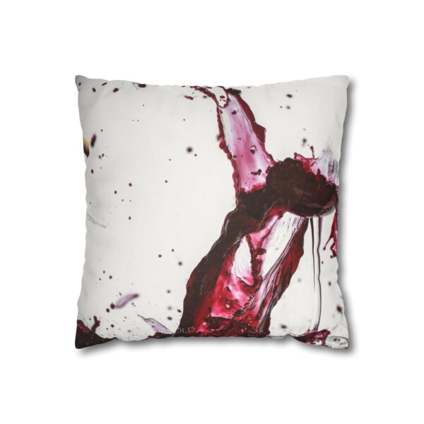 Uniquely Designed Faux Suede Square Pillowcase Featuring WINE SHATTERS | Exclusive Photography by Fevold Photography