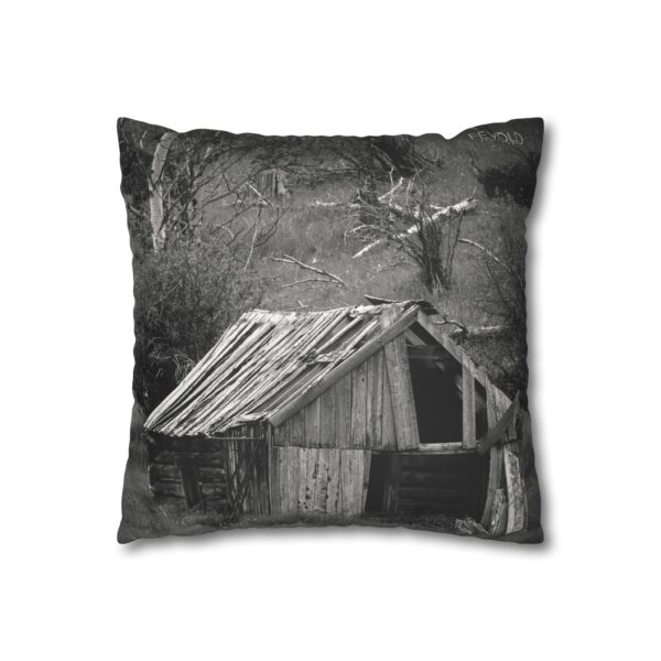 Uniquely Designed Faux Suede Square Pillowcase Featuring CABIN IN THE HILLS | Exclusive Photography by Fevold Photography - Image 7