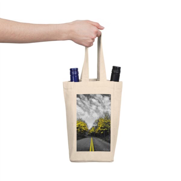 Double Wine Tote Bag featuring LAST GLIMPSE OF AUTUMN | Exclusive Photo by Fevold Photography