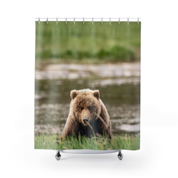 Shower Curtain featuring BEAR STARE | Exclusive Photo by Fevold Photography