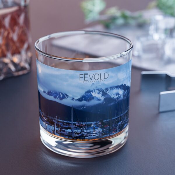 Rocks Glass, 10oz Featuring MOONLIGHT OVER SEWARD | Exclusive Photography by FEVOLD PHOTOGRAPHY