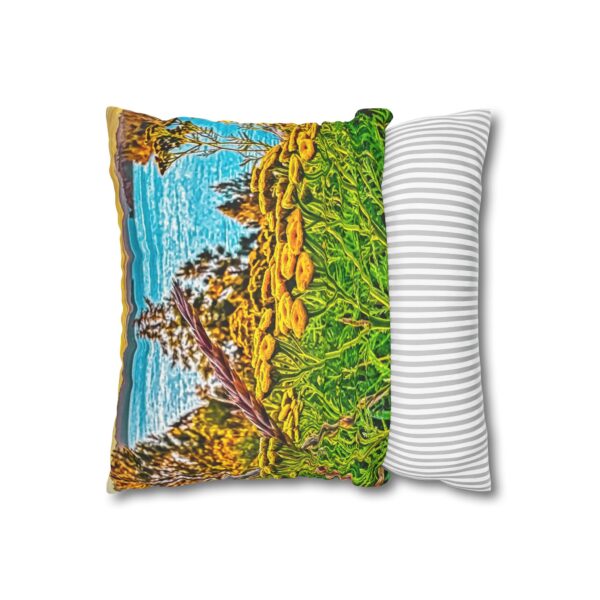 Uniquely Designed Faux Suede Square Pillowcase Featuring SUNRISE OVER LAKE COEUR d'ALENE | Exclusive Photography by Fevold Photography - Image 8