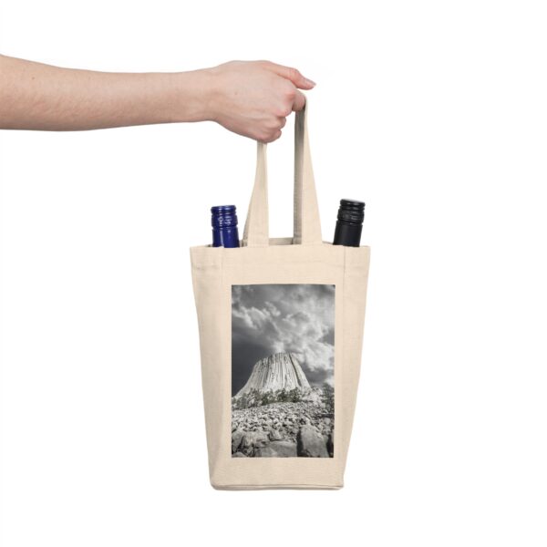 Double Wine Tote Bag featuring DEVIL'S TOWER | Exclusive Photo by Fevold Photography