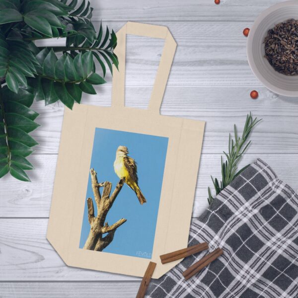 Double Wine Tote Bag featuring WESTERN KINGBIRD | Exclusive Photo by Fevold Photography - Image 3