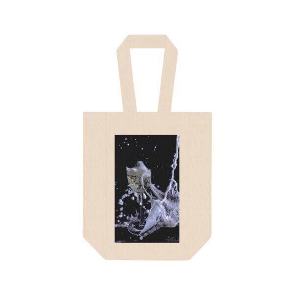 Double Wine Tote Bag featuring CHAMPAGNE SHATTERS, Exclusive Photo by Fevold Photography