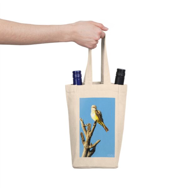 Double Wine Tote Bag featuring WESTERN KINGBIRD | Exclusive Photo by Fevold Photography