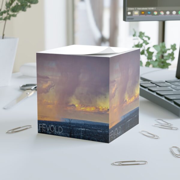 Note Cube featuring SNOWSTORM VEILS THE SUNSET, Exclusive Photo by Fevold Photography - Image 3