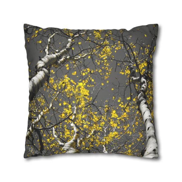 Uniquely Designed Faux Suede Square Pillowcase Featuring GOLDEN STARS OF AUTUMN | Exclusive Photography by Fevold Photography