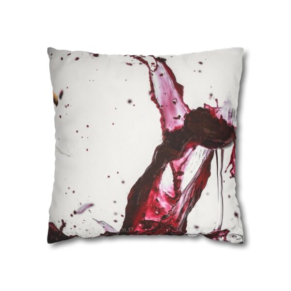 Uniquely Designed Faux Suede Square Pillowcase Featuring WINE SHATTERS | Exclusive Photography by Fevold Photography - Image 5