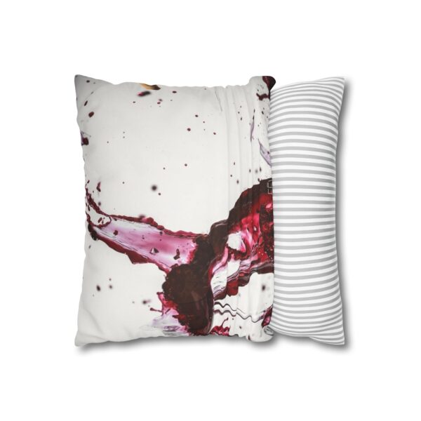 Uniquely Designed Faux Suede Square Pillowcase Featuring WINE SHATTERS | Exclusive Photography by Fevold Photography - Image 4