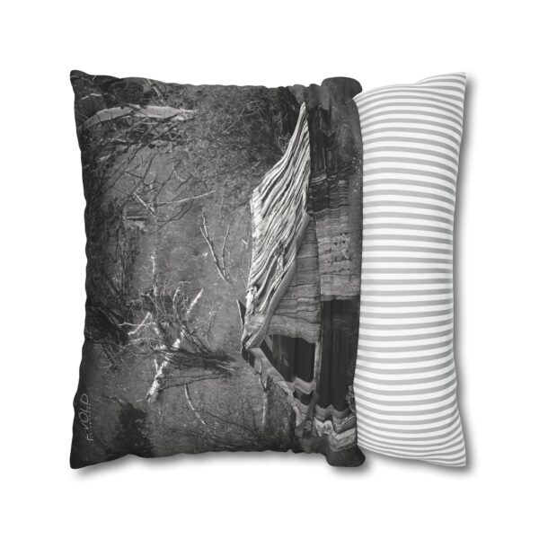 Uniquely Designed Faux Suede Square Pillowcase Featuring CABIN IN THE HILLS | Exclusive Photography by Fevold Photography - Image 2