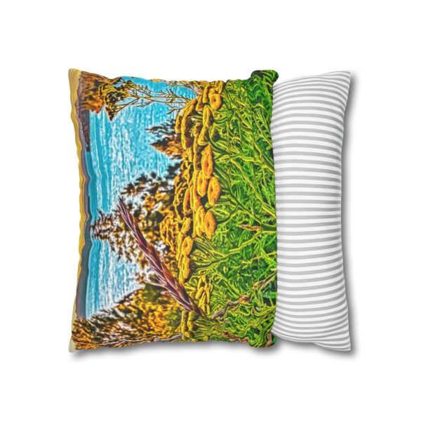 Uniquely Designed Faux Suede Square Pillowcase Featuring SUNRISE OVER LAKE COEUR d'ALENE | Exclusive Photography by Fevold Photography - Image 12