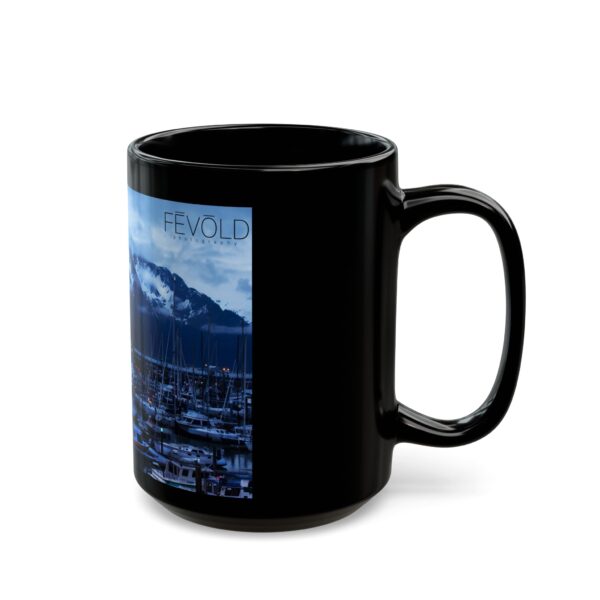 Black Mug (11oz, 15oz) Featuring MOONLIGHT OVER SEWARD | Exclusive Photography by Fevold Photography - Image 8