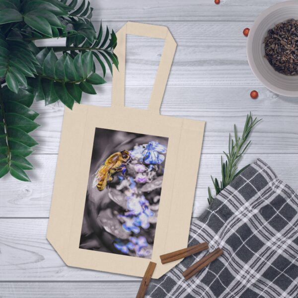 Double Wine Tote Bag featuring BUBBLE BEE | Exclusive Photo by Fevold Photography - Image 3