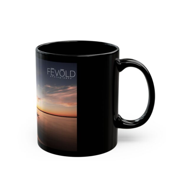 Black Mug (11oz, 15oz) Featuring DUSK AT SANDY BEACH | Exclusive Photography by Fevold Photography - Image 3