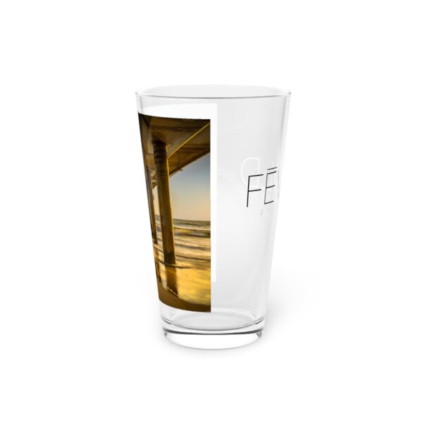 Pint Glass (16oz), Featuring GOLDEN HOUR AT VENICE BEACH | Exclusive photography by Fevold Photography - Image 2