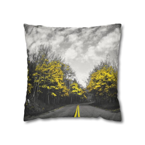 Uniquely Designed Faux Suede Square Pillowcase Featuring LAST GLIMPSE OF AUTUMN | Exclusive Photography by Fevold Photography - Image 9