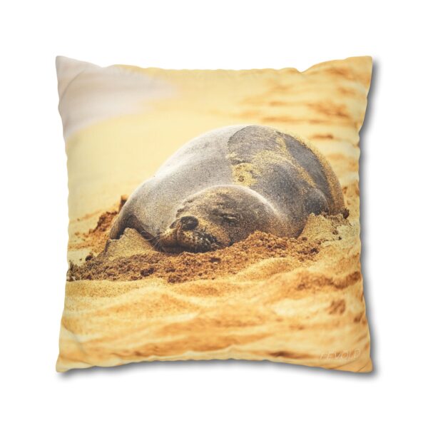 Uniquely Designed Faux Suede Square Pillowcase Featuring BEACH LIFE | Exclusive Photography by Fevold Photography - Image 3