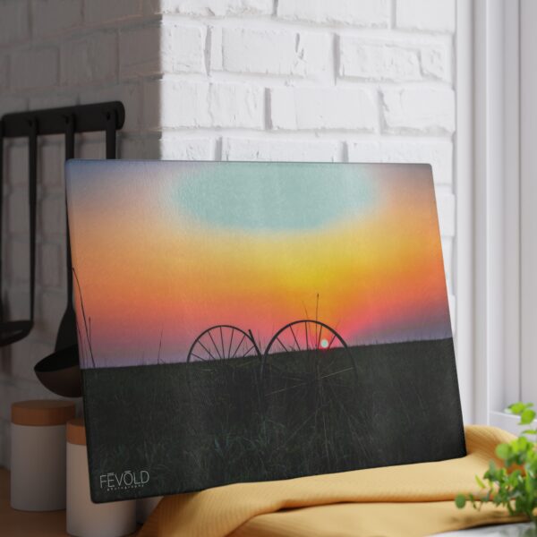 Textured, Tempered Glass Cutting Board Featuring DUSK IN NEBRASKA | Exclusive Photography by Fevold Photography - Image 3