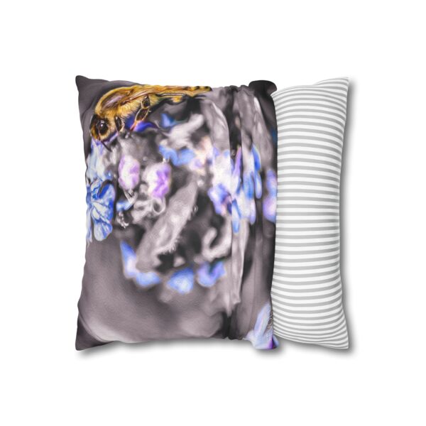 Uniquely Designed Faux Suede Square Pillowcase Featuring BUBBLE BEE | Exclusive Photography by Fevold Photography - Image 6