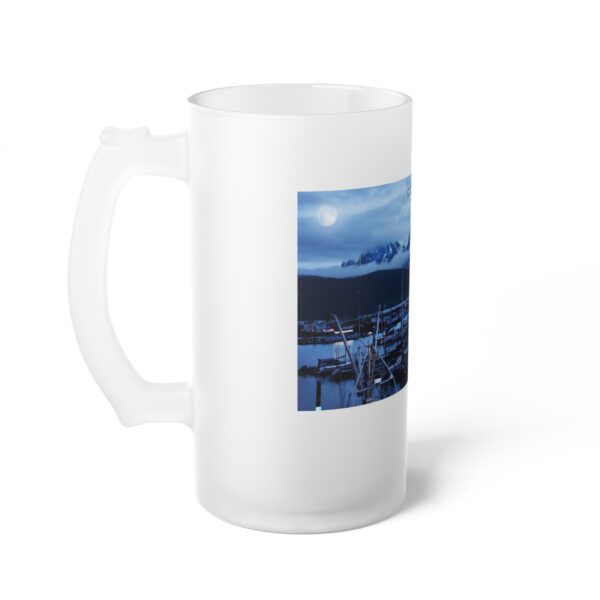 Frosted Glass Beer Mug Featuring MOONLIGHT OVER SEWARD | Exclusive Photography by Fevold Photography - Image 3