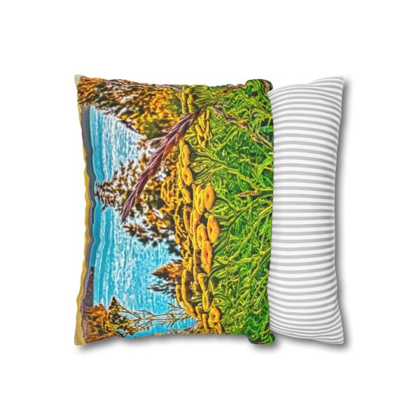 Uniquely Designed Faux Suede Square Pillowcase Featuring SUNRISE OVER LAKE COEUR d'ALENE | Exclusive Photography by Fevold Photography - Image 6