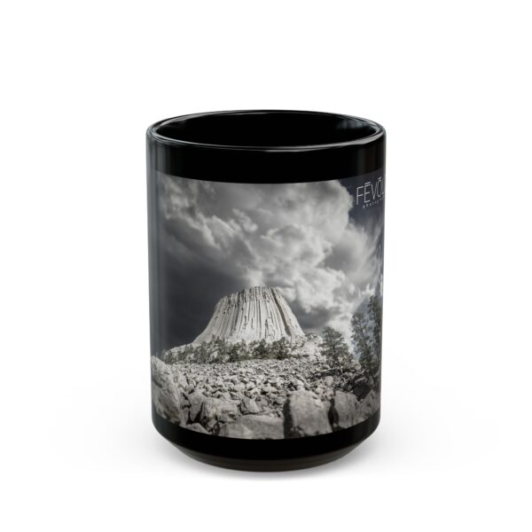 Black Mug (11oz, 15oz) Featuring DEVIL'S TOWER | Exclusive Photography by Fevold Photography - Image 7