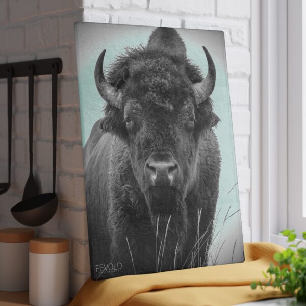 Textured, Tempered Glass Cutting Board Featuring NORTH DAKOTA STRONG | Exclusive Photography by Fevold Photography