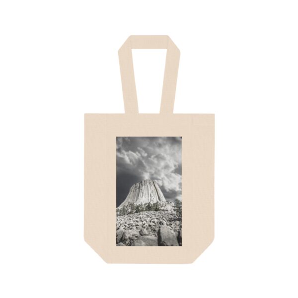 Double Wine Tote Bag featuring DEVIL'S TOWER | Exclusive Photo by Fevold Photography - Image 2