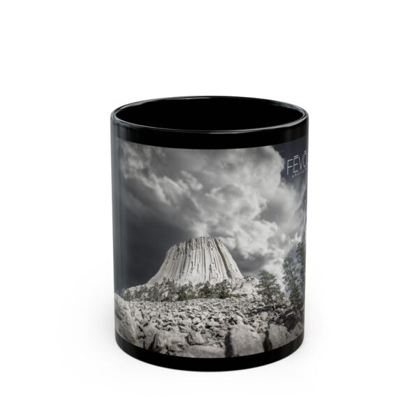 Black Mug (11oz, 15oz) Featuring DEVIL'S TOWER | Exclusive Photography by Fevold Photography - Image 2