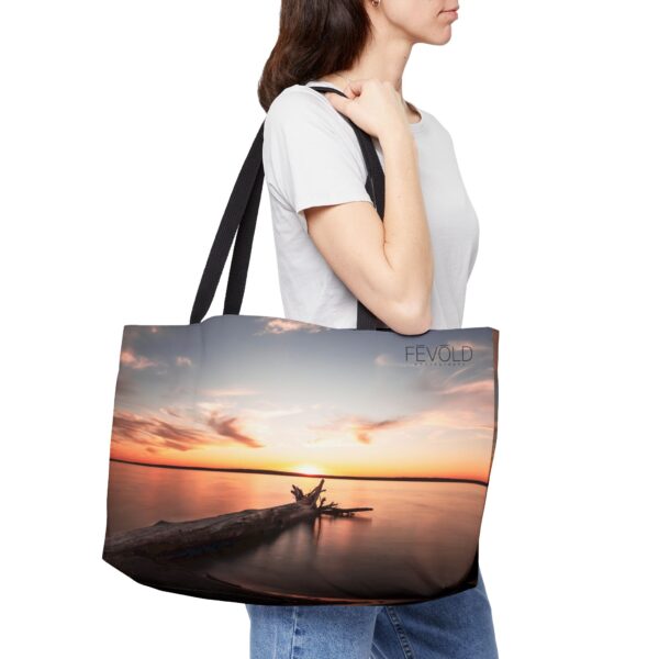 The Weekender Tote Bag.  Featuring DUSK AT SANDY BEACH | Exclusive Photography by Fevold Photography - Image 3