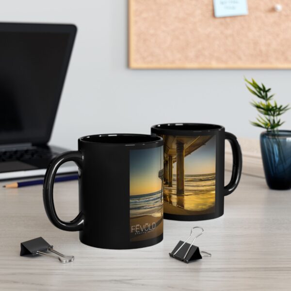 Black Mug (11oz, 15oz) Featuring GOLDEN HOUR AT VENICE BEACH | Exclusive Photography by Fevold Photography - Image 2