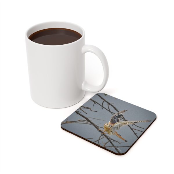 Cork Back Coaster featuring AMERICAN KESTREL | Exclusive Photo by Fevold Photography - Image 3