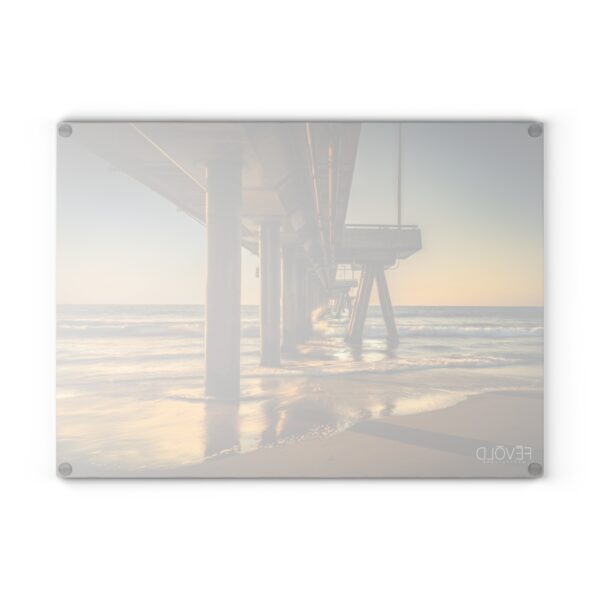 Textured, Tempered Glass Cutting Board Featuring GOLDEN HOUR AT VENICE BEACH | Exclusive Photography by Fevold Photography - Image 4